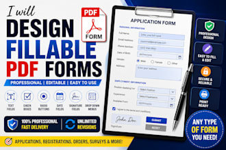 design fillable PDF form professional and custom layout