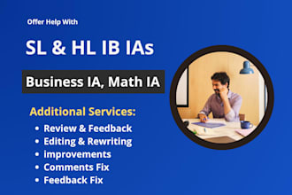 help with ib business or math ia sl and hl