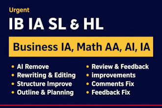 help with ib business or math ia sl and hl