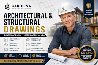 do architectural and structural drawing in south carolina, north carolina USA