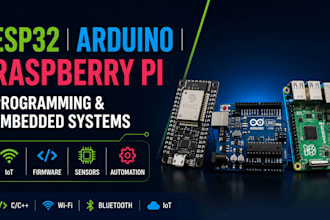program esp32, arduino, raspberry pi, and develop embedded systems
