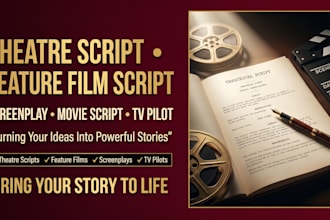 write theatre script, feature screenwriting film script and screenplay tv pilot