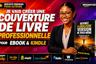 je vais créer une couverture de livre professionnelle pour ebook et imprimé
