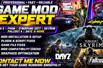 create fix install optimize gta 5 cyberpunk 2077 skyrim fallout 4 dayz mods
