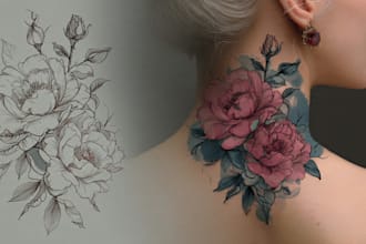 design professional tattoo and custom tattoo