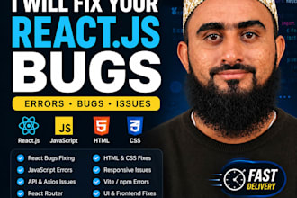 fix react js bugs, errors, and issues in your web application