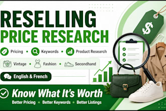 research resale prices and keywords for your products