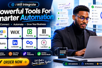 integrate zoho CRM wix runway elevenlabs suno linkedin bland ai landbot