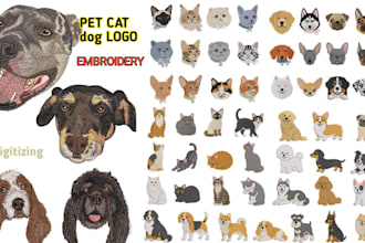 do expert dog cat and pet embroidery digitizing within an hour