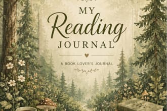 design a cute printable reading journal for book lovers
