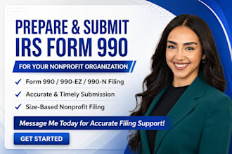 prepare and file nonprofit irs form 990, 990n, 990ez, 990pf annual return