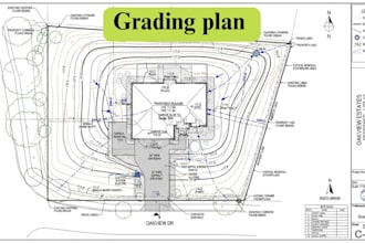 design site grading plan, site plan, drainage plan, utility plan, erosion plan
