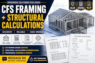 design cold formed steel cfs framing with structural calculations