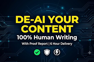 convert ai content to 100 percent human writing