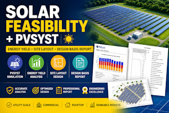 do solar feasibility, pvsyst energy yield and site layout design