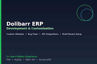 customize, fix or develop modules for your dolibarr erp
