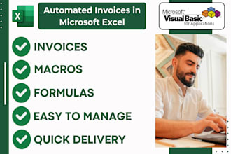 design automated invoice templete in microsoft excel or google sheets