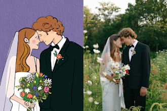 turn your love story into a charming illustration