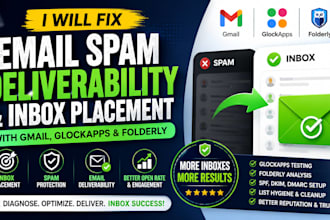 fix email spam deliverability and inbox placement gmail glockapps folderly