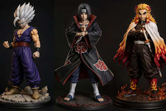create a detailed 3d anime figure for 3d printing