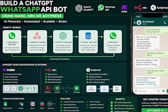 build a chatgpt openai whatsapp API bot using make, n8n or botpress