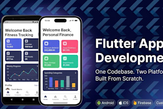 develop a complete flutter app for android and ios from scratch