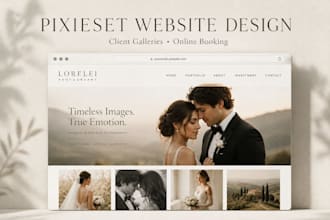 design your pixieset photography website with client gallery and booking