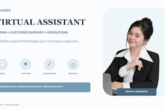be your virtual assistant for admin and business support