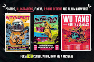 draw an event concert poster flyer illustration