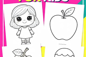 design cute kids coloring pages for preschool