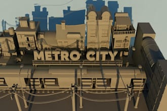 model a detailed 3d city street environment for games or film