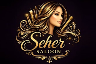 make modern girls hair style mascot logo design with 1 day delivery