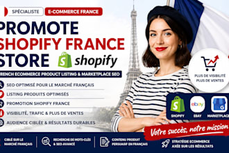 promote shopify france store, french ecommerce product listing marketplace SEO