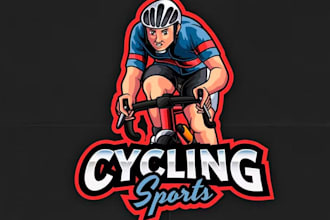 create awesome bike race wine mountain bike mascot logo design