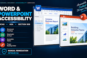 remediate word and powerpoint files for wcag ada and section 508