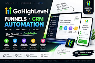 setup gohighlevel CRM, funnels, pipelines, calendars and workflows
