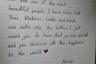 handwrite letter, notes,cards and personalized message