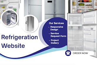 create a commercial refrigerator website that help customer request service