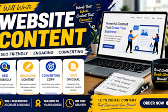 write SEO website content, website copy and landing page copy