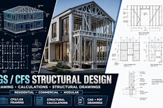 design light gauge steel lgs cfs framing with structural drawings