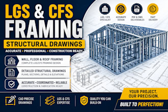 design lgs cfs framing with structural drawings