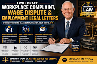 draft employment dispute, harassment and wage claim documents