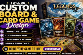 do custom board game design, trading card game, card game frame, printable game