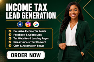 generate income tax leads tax preparation tax website bookkeeping leads