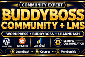 setup buddyboss community learndash lms website that sells courses
