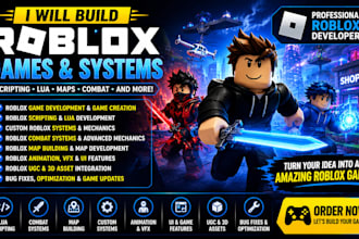 roblox full game, roblox combat, roblox vfx, roblox scripting, game development