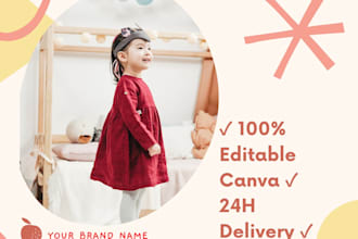 design kids fashion social media post in canva