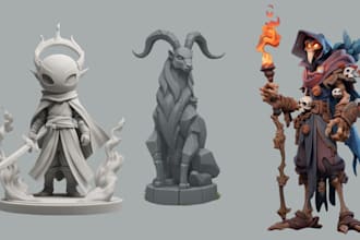 design stylized 3d character modeling with rig for game, high quality 3d model