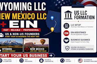 form wyoming or new mexico llc and obtain ein for US and non US residents