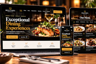design restaurant website, cafe website, food truck, catering and bakery website
